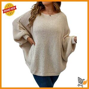 Plus Size Oversized Sweater Crewneck Pullover Long Sleeve Casual Tops